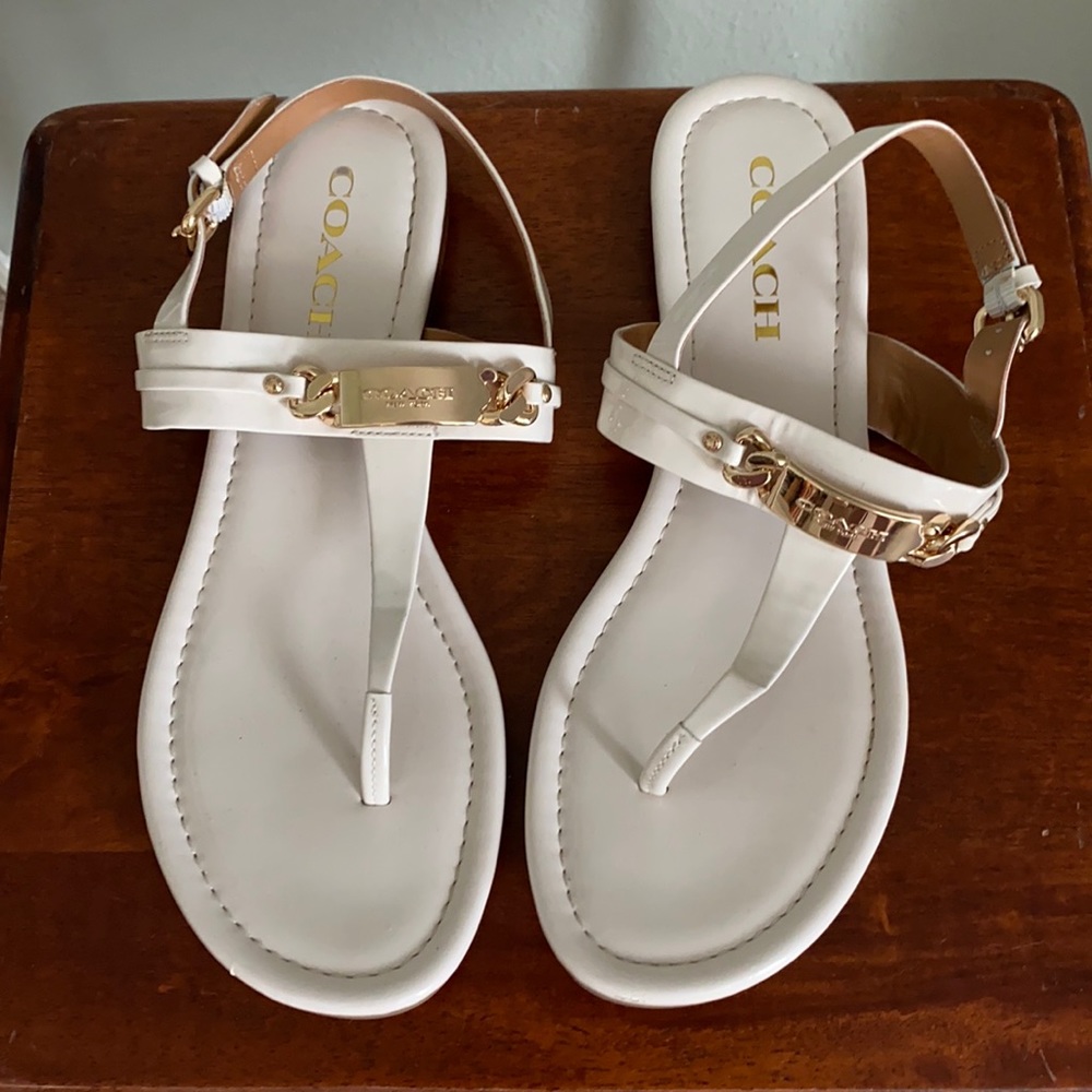 Coach Caterine Patent Leather T-strap Sandal